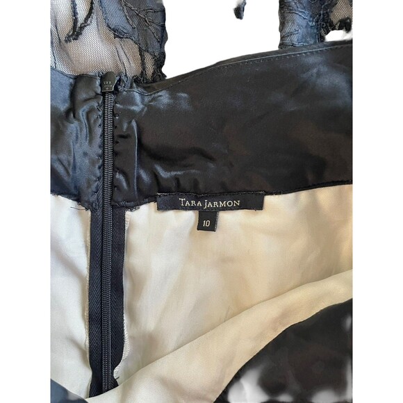 Tara Jarmon Lace Embroidered Circle Skirt Sheer Size 10 Midi Layered Full Skirt - Picture 5 of 11